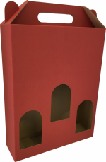 Papírdoboz, Borosdoboz, 245x75x315 mm, Bordó, 3 rétegű