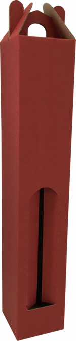Papírdoboz, Borosdoboz, 65x65x360 mm, Bordó, 3 rétegű
