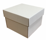 Papírdoboz, Fedeles, 130x130x100 mm, Fehér, 3 rétegű