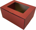 Papírdoboz, Önzáró, 140x110x70 mm, Bordó, 3 rétegű