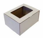 Papírdoboz, Önzáró, 140x110x70 mm, Fehér, 3 rétegű
