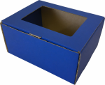 Papírdoboz, Önzáró, 140x110x70 mm, Kék, 3 rétegű