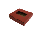 Papírdoboz, Önzáró, 85x82x23 mm, Bordó, 3 rétegű