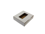 Papírdoboz, Önzáró, 85x82x23 mm, Fehér, 3 rétegű